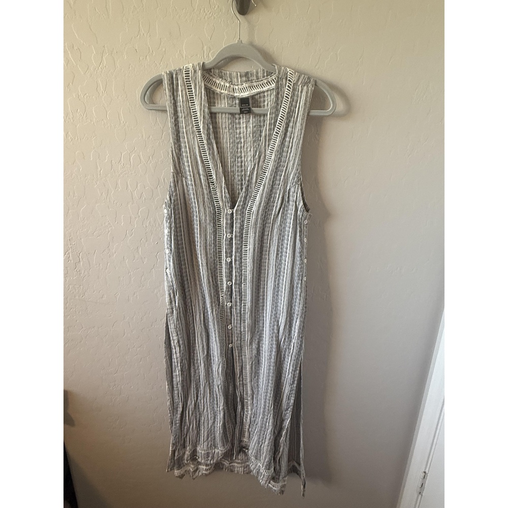 Dolce Vita Dress Womens Small Striped Sleeveless‎ Buttondown VNeck Summer Chic